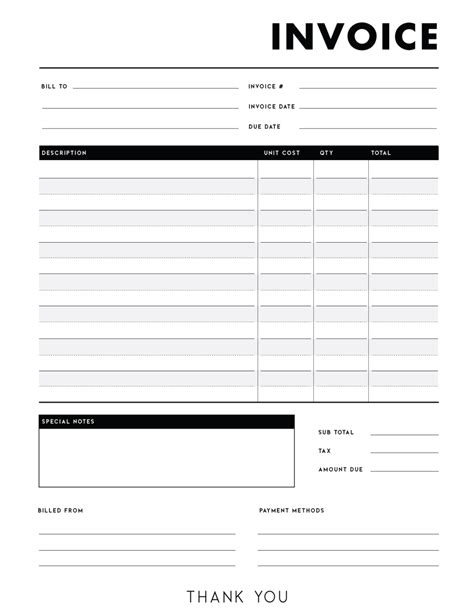 down payment invoice template|Downloadable Free Invoice Templates .